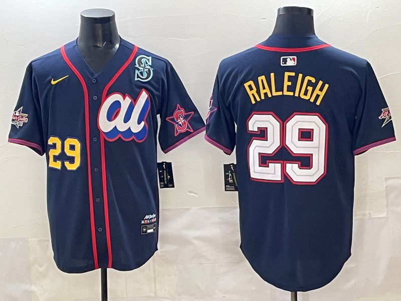Men 2025 Seattle Mariners #29 Raleigh dark Blue All star Nike MLB Jersey style 08->customized nfl jersey->Custom Jersey